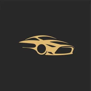Gold car logo template vector illustration. Stock Illustration