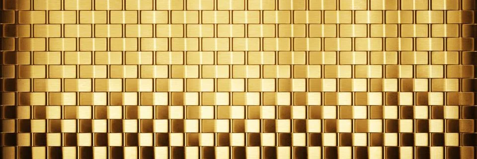 Gold carbon fiber background pattern. 3d rendering Stock Illustration
