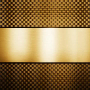 Gold carbon fiber background pattern. 3d rendering Stock Illustration