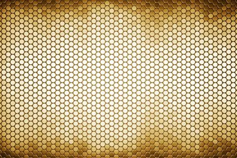 Gold carbon fiber background pattern. 3d rendering Stock Illustration