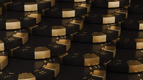 Gold Casino Chips Stock Footage 313990772