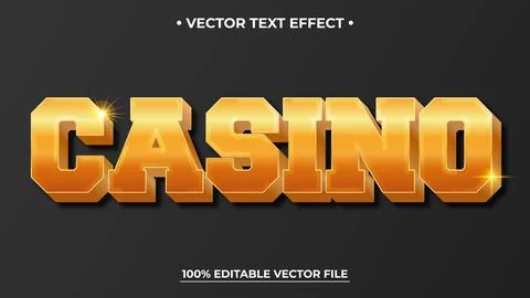 Gold Casino Text Effect Design Template Stock Illustration
