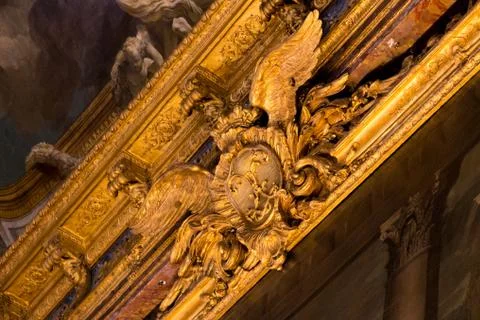 Gold Ceiling pattern detail from Versailles Palace Stock Photos