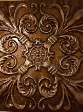 Gold ceiling tile pattern Stock Photos