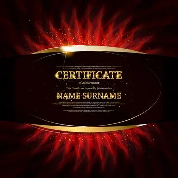 Gold Certificate of Achievement Stock Illustration