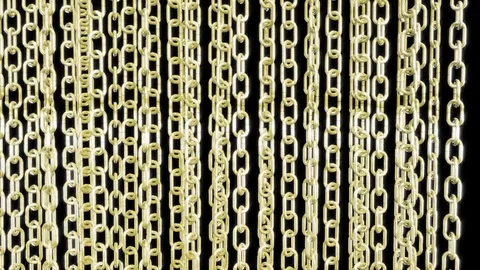 Gold chain able to loop seamless Stock Footage 77299925