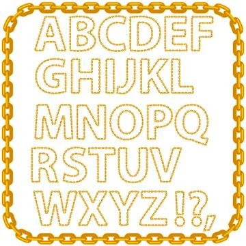 Gold Chain Alphabet Isolated Stockillustratie