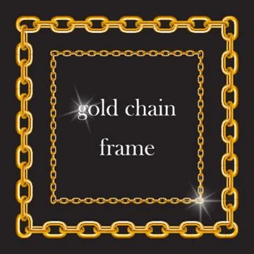Gold chain in the form of a frames Stock Illustration
