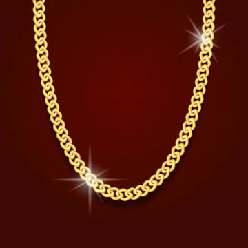 Gold chain in the form of obesity or bracelet Stock Illustration
