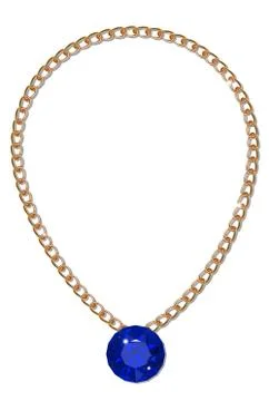 Gold chain with gemstone Stock Illustration
