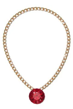 Gold chain with gemstone Stock Illustration