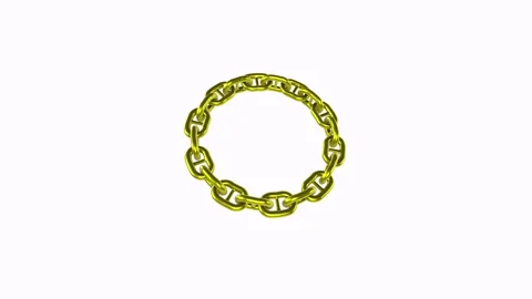 Gold chain link displayed on a neutral background Stock Footage 296015805