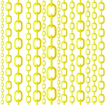 Gold chain seamless Pattern different sizes on white Stock Illustration