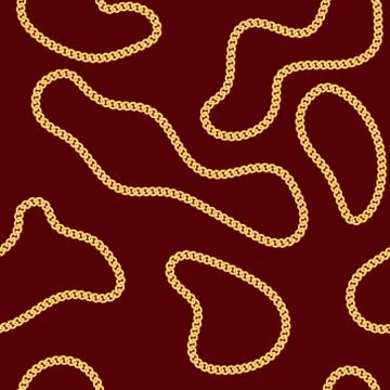 Gold chain seamless pattern Stock Illustration