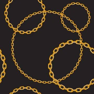Gold chain seamless pattern Stock Illustration