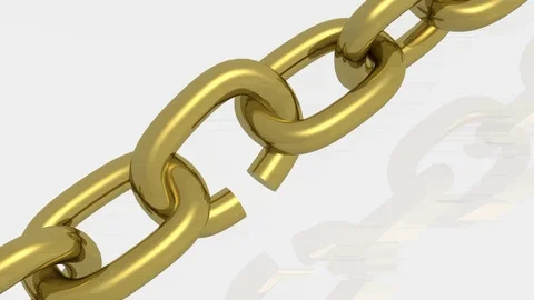 Gold  chain on white Stock Footage 103736321