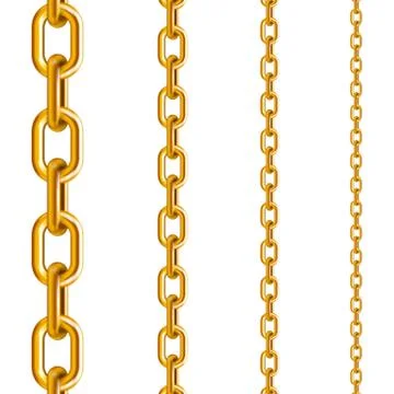 Gold chains in different sizes Stock Illustration