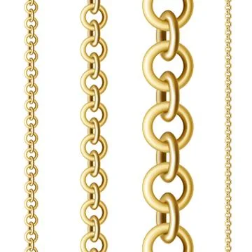 Gold chains in different sizes Stock Illustration