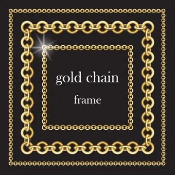 Gold chains in different sizes Stock Illustration
