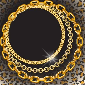 Gold chains of different types Stock Illustration