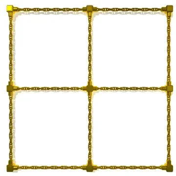 Gold chains frame Stock Illustration