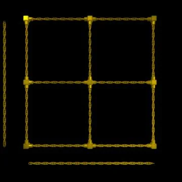 Gold chains frame Stock Illustration