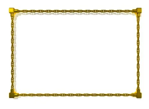 Gold chains frame Stock Illustration