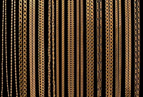 Gold chains 库存照片