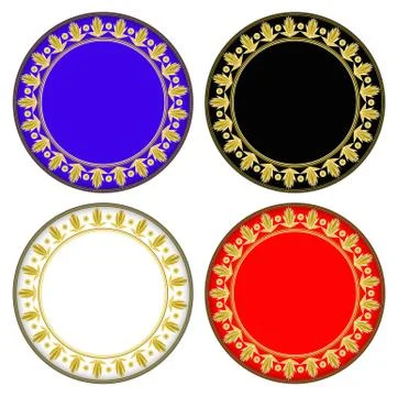 Gold champaka circle frame Illustrazione stock