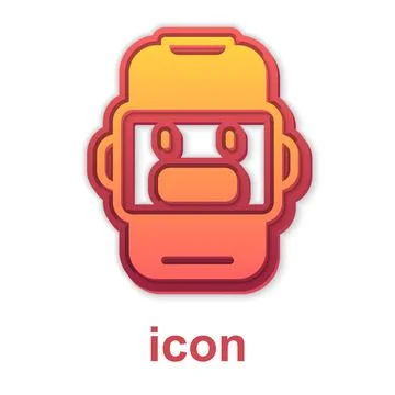 Gold Chat bot icon isolated on white background. Chatbot icon.  Vector Stock Illustration