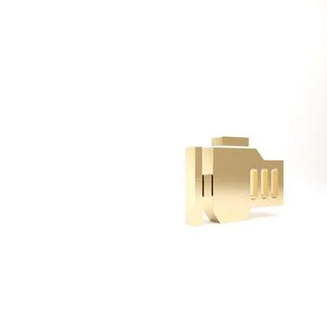Gold Check engine icon isolated on white background. 3d illustration 3D rende イラスト素材