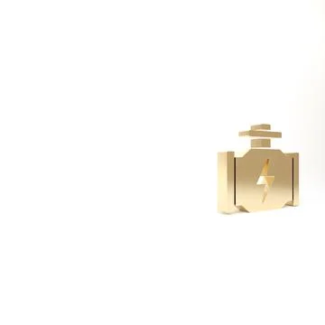 Gold Check engine icon isolated on white background. 3d illustration 3D rende イラスト素材
