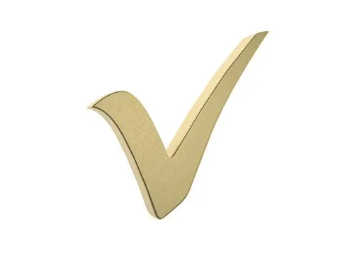 Gold check mark symbol Stock Illustration