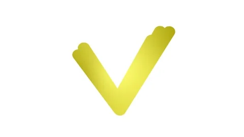 Gold check mark white Stock Footage 261813084