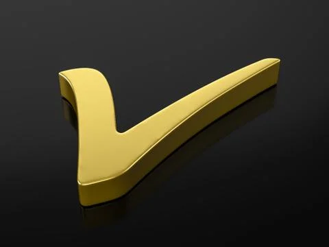 Gold check symbol Stock Illustration