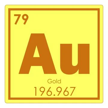 Gold chemical element Illustrazione stock