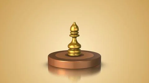 Gold chess bishop on circle Stock Illustration