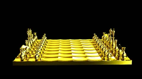 Gold chess board with chess Stock-Footage 10918122