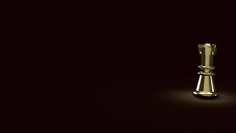 The gold chess in dark abstract image 3d rendering for business content Stock Photos