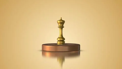 Gold chess king on circle Stock Illustration