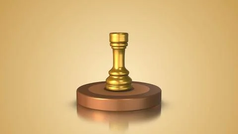 Gold chess rock on circle Stock Illustration