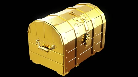 Gold chest with handles Stock Footage 49521732