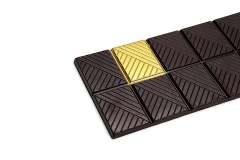 Gold chocolate white background Stock Photos