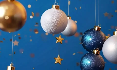 Gold christmas decorations Stock Footage 291176013