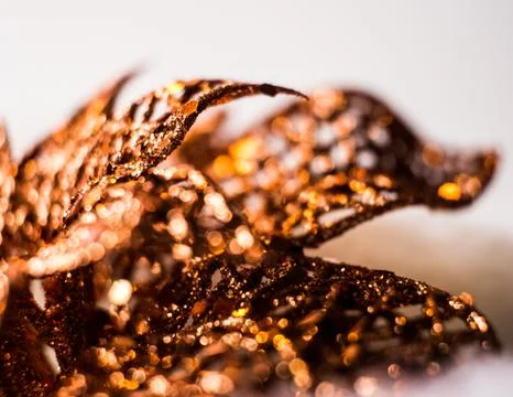Gold christmas ornament macro Stock Photos