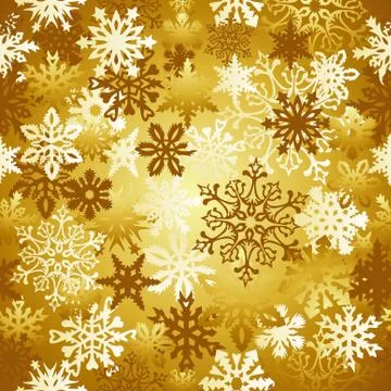 Gold christmas snowflakes pattern 스톡 일러스트