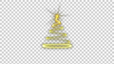 Gold christmas tree  with alpha, loop Vidéo 42158257