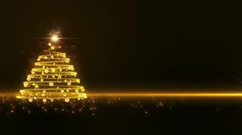 Gold Christmas Tree Video stock 11799356