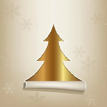 Gold Christmas Tree Stock Illustration