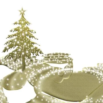 Gold christmas tree Stock Illustration